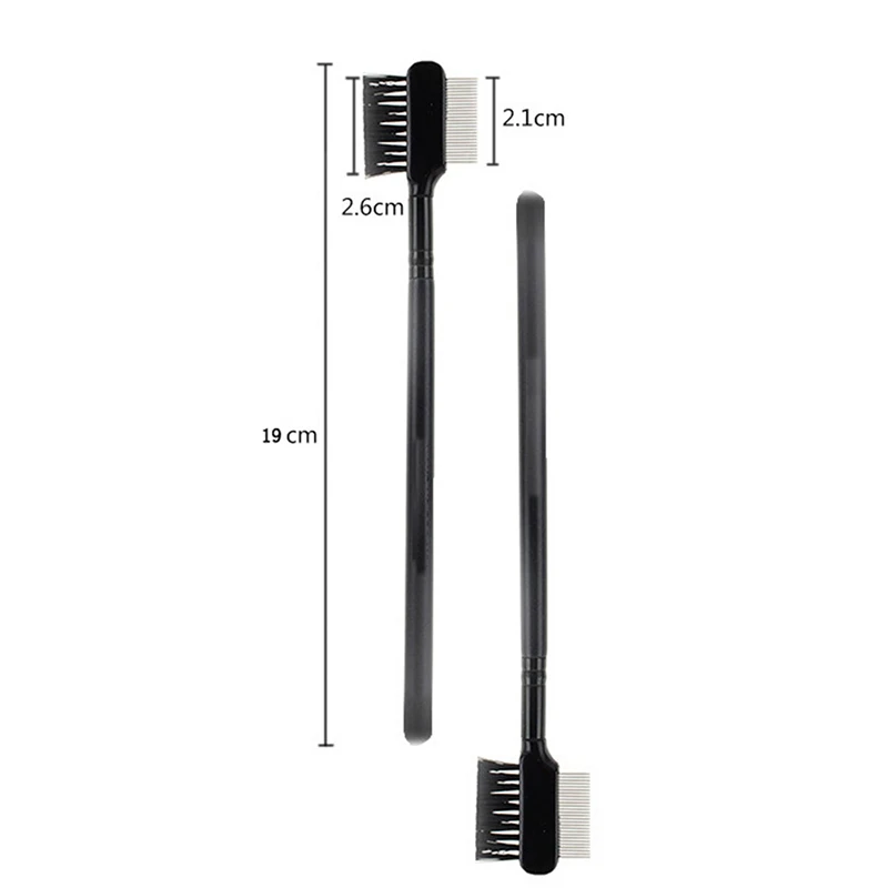 Eyelashes Brush Comb 1PCS Cosmetic Makeup Tool Steel Eyebrow Eyelash Dual-Comb Extension Brush Metal Comb