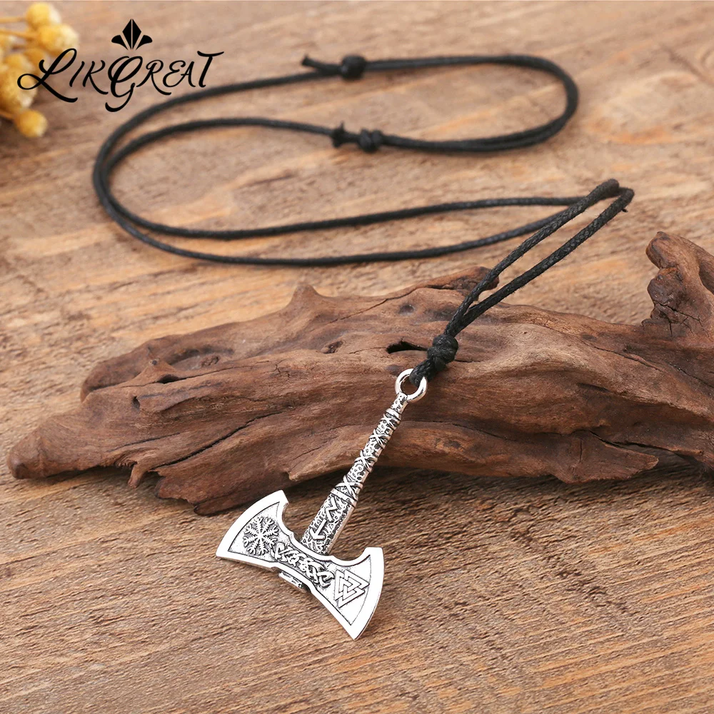 LIKGREAT скандинавский Викинг Wicca рунный топор амулет подойдет в качестве подарка