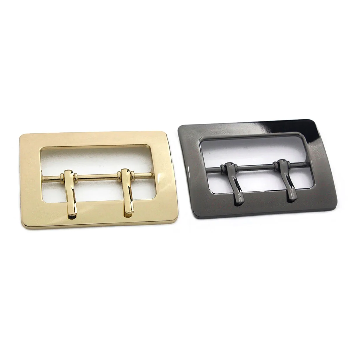 40mm solid brass Two Prong Double Tongue Pin Belt Buckle Replacement Belt  Buckle fits 38mm wide Belt Strap