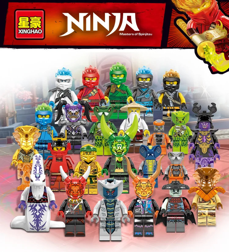 

24PCS DG1001 Ninjagoes Lloyd zane Kai Cole Jay Nya vs Ultra Violet mask Sons of Garmadon mit Block KID TOYS