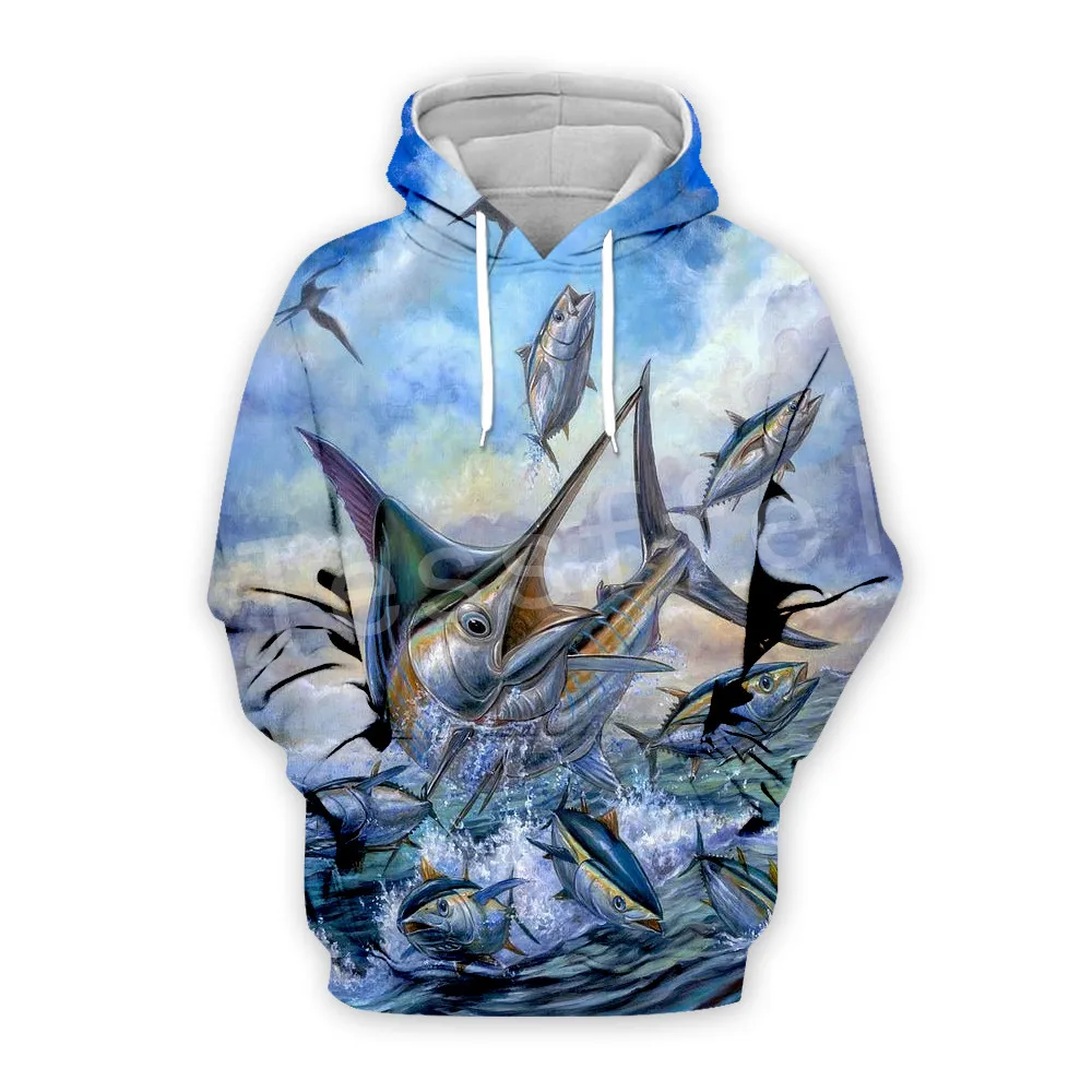 hoodies Tessffel Новая мода животных глубокий Рыбалка Harajuku Повседневный Спортивный Костюм Забавные 3dprint застежки-молнии/худи/Толстовка/куртка/Для мужчин/Для женщин S-18 - Цвет: hoodies