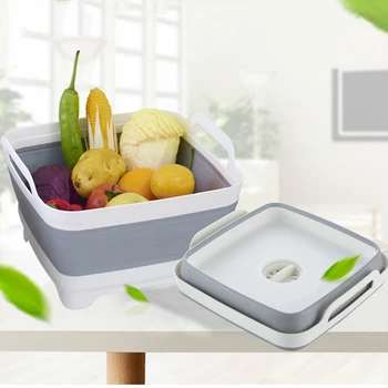 

Fruit and Vegetable Basket Kitchen Supplies Drainage Folding Travel Outdoor Sink
