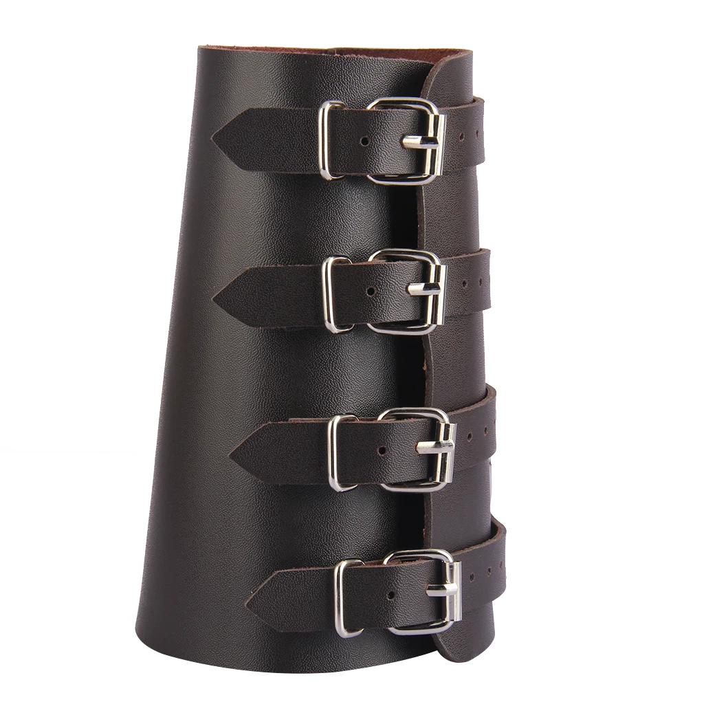 4 Layer Wide Belt Wrap Pu Leather Wristband Cuff Bracelet Bangle Adjustable Wide Bracer Steampunk Arm Wrap Cuff Cosplay Props