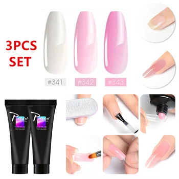 

3pcs/SET Gel Nail Acrylic Pink White Clear Crystal UV LED Builder Gel Tips Enhancement Slip Solution Quick Extension Gel