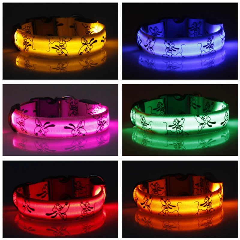 Cheervivi-Collar de nailon con luz LED ajustable para mascotas, Collar con brillo para perro, suministros para perro, venta al por mayor