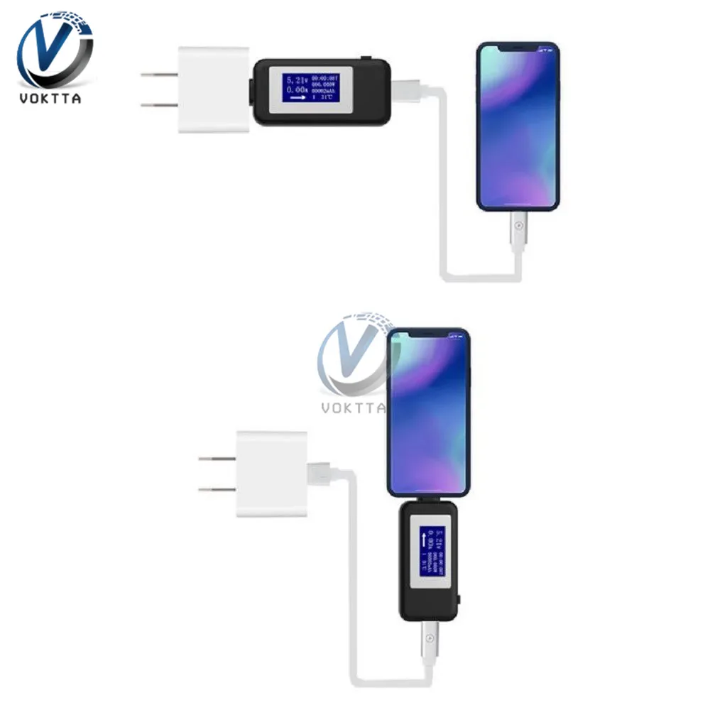USB тестер Type C ЖК цифровой вольтметр амперметр напряжения и тока детектор