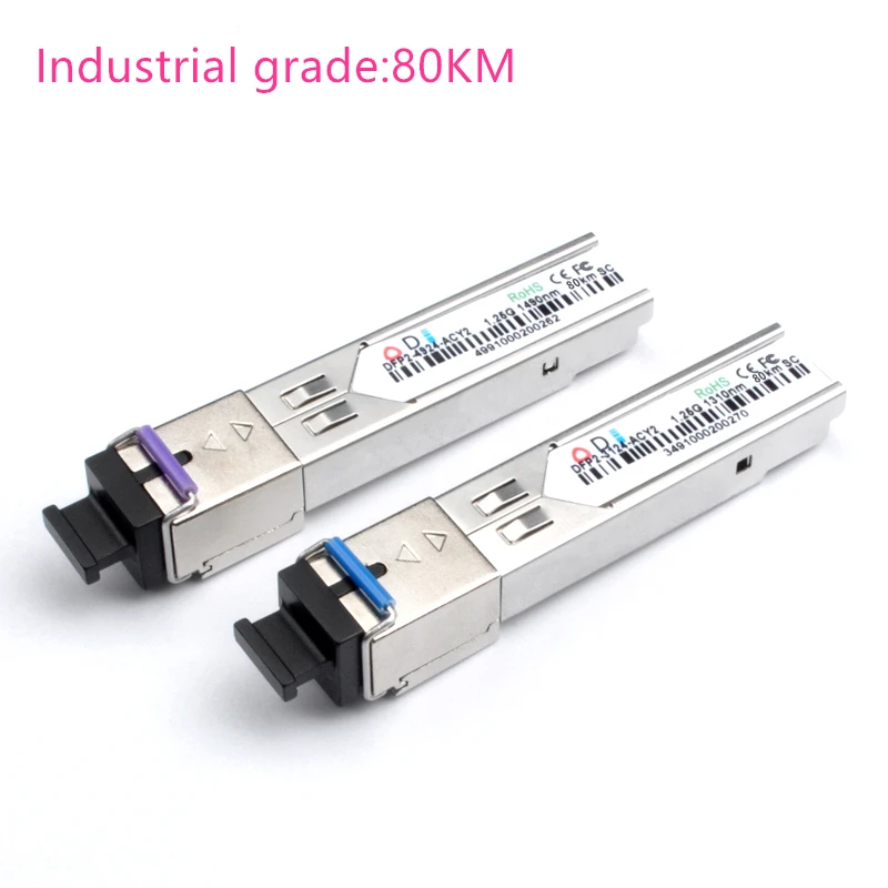 Industrial grade80KM SC SFP волоконно-оптический модуль промышленного класса-40~+ 80 по Цельсию 1.25G20/40/60/80/100 км 1310/1490/1550nm Совместимый оптический модуль - Цвет: Industrial grade80KM