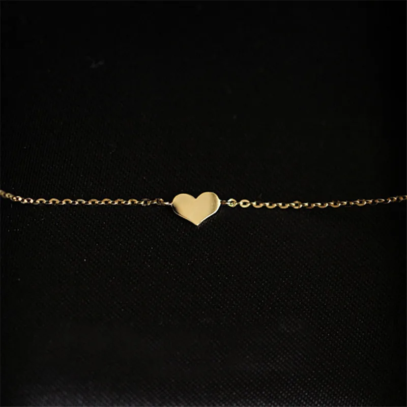 925 Sterling Silver Korean Version Simple Heart Stick Chain Bracelet Women Fashion Charm 14k Gold Jewelry Accessories - Image 4