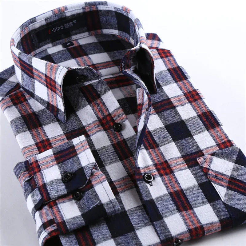 BOLUBAO Quality Brand Men Casual Shirts Tops Autumn Winter New Men's Cotton Plaid Shirt Comfortable Warm Long Sleeve Shirt Male