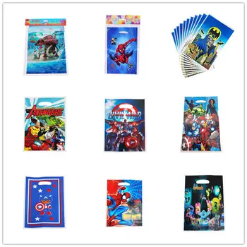 

20pcs The Avengers Superhero League Loot Gift Bag Kids Favor Birthday Party Baby Shower Wedding Plastic Bags Decoration Supplies