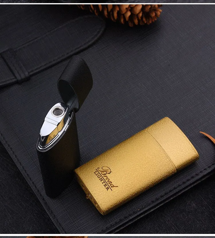 Ultra-thin Portable Metal Lighters Frosted Red Flame Inflatable Windproof Lighter Fashion Men and Women Cigarette Lighter