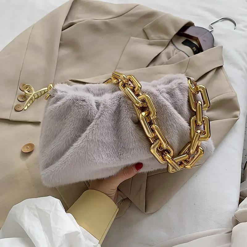 

Plush Chain Autumn Winter Fashion Bags for Women 2020 Texture Shoulder Bag High Quality Handbags Female Shoulder Bag Daily Tote