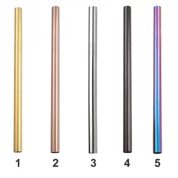

High Quality Long Reusable Stainless Steel Drinking Straws Metal Large Straight Straw 10mm/12mm