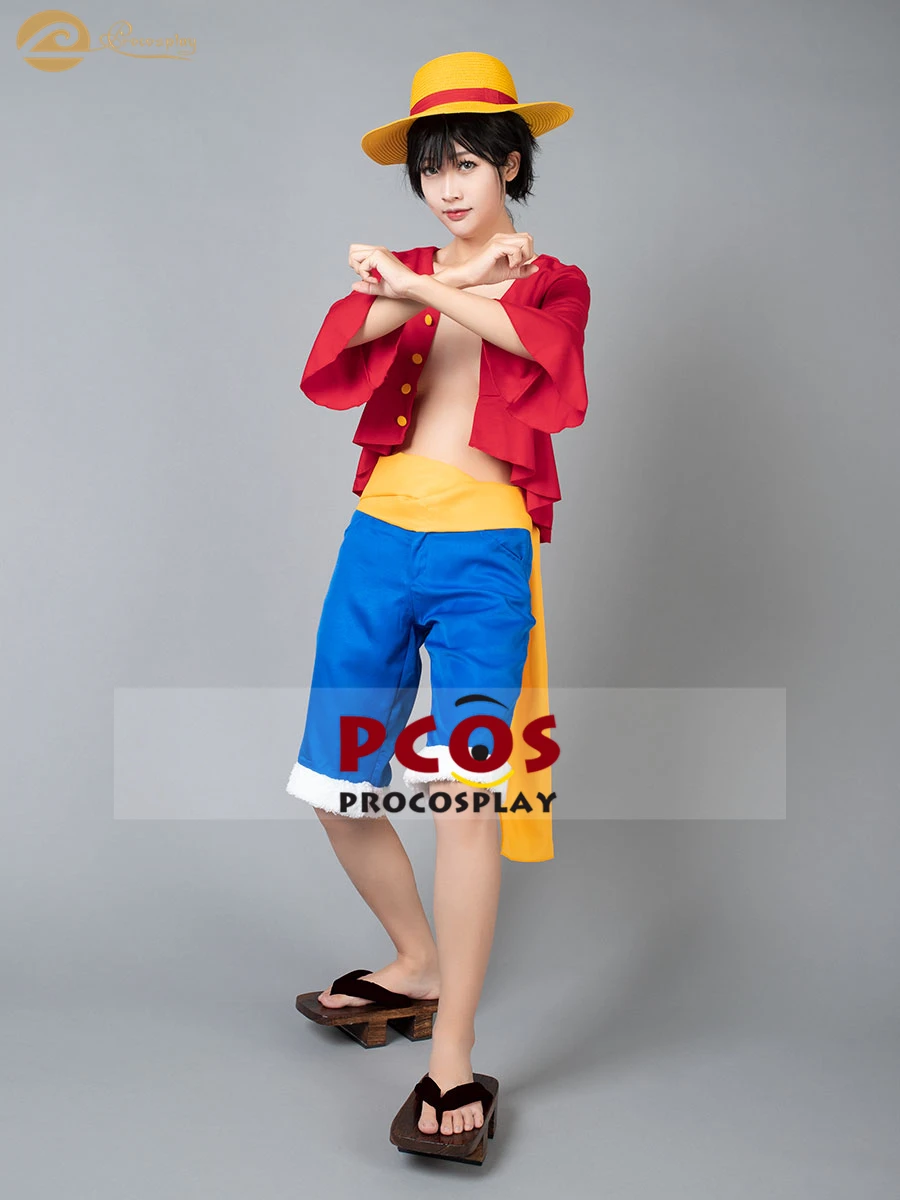 Procosplay One Piece Monkey D . Luffy Straw Hat Luffy Outfit Cosplay
