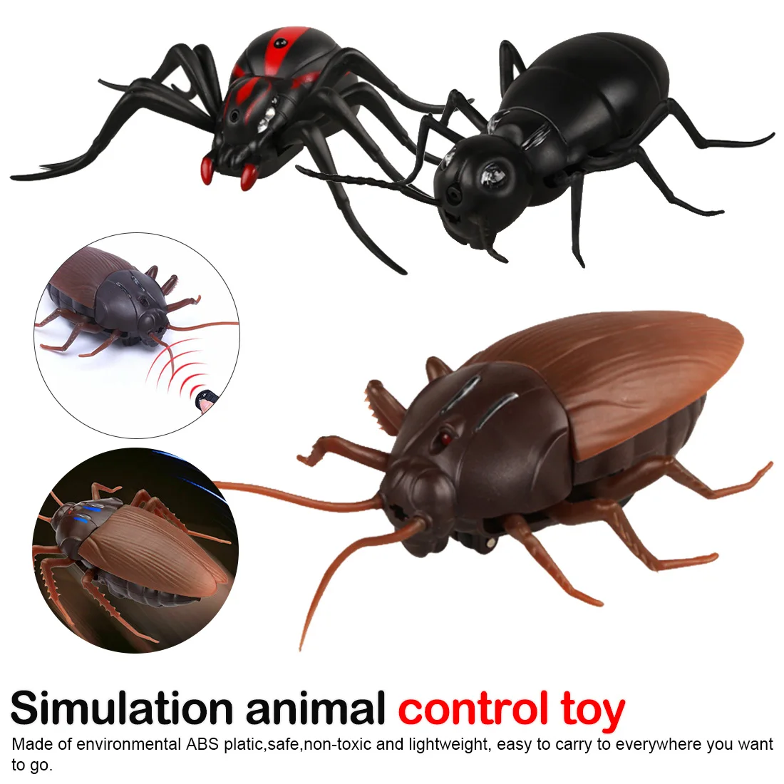 

Simulation Animal Cockroach Spider Ant Prank Jokes Infrared Remote Control Kids Toy Gift