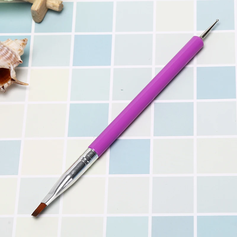 1PC Double Head Acrylic UV Gel Polish Brush Liners Nail Art Pencils Painting Dotting Pen Point Drill Tools