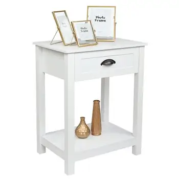 

2pcs FCH 1-Drawer Nightstand End Table Side Table White (56 x 40 x 70)cm