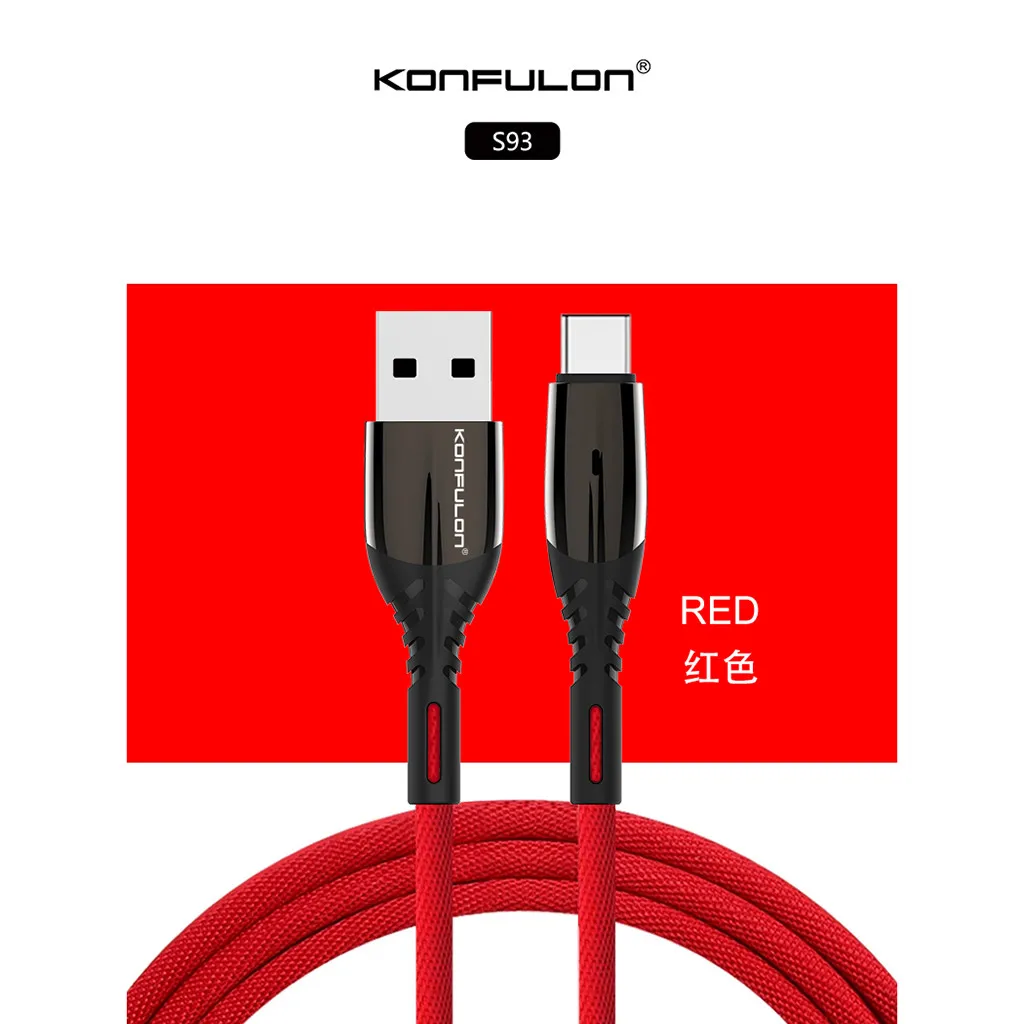 1 м type-C USB кабель для передачи данных 2.4A прочный кабель для быстрой зарядки для samsung Galaxy Note10+ кабель type-C для huawei Xiaomi# y4