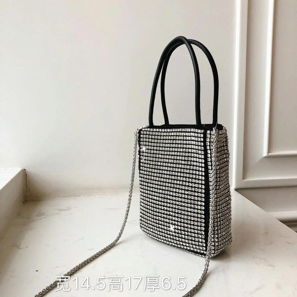 14.5X17X6.5cm Сумки для женщин новые весенние и летние новые корейские блестящие стразы Высокое качество кожаный кошелек дикие плеча GBA56 - Цвет: 14.5X17X6.5cm