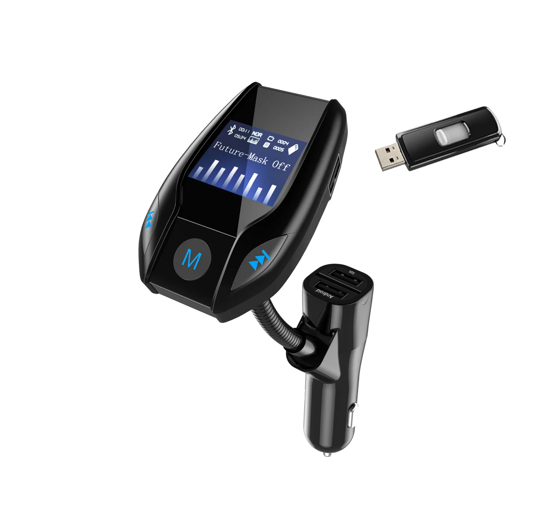 HiMISS беспроводной автомобильный Bluetooth fm-передатчик MP3 радио адаптер автомобильный комплект USB зарядное устройство