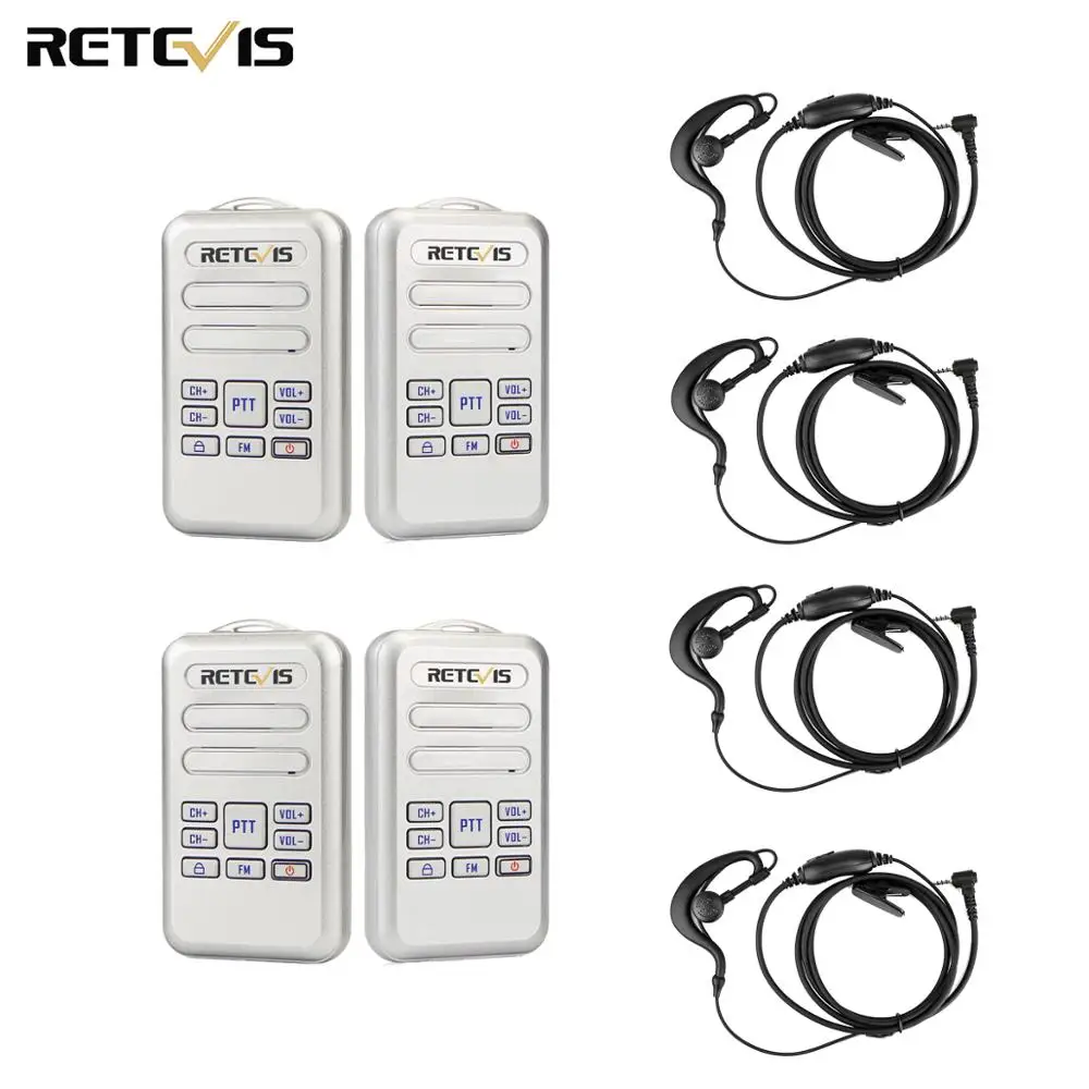 4 шт. RETEVIS RT20 мини рация 2 Вт UHF 400-470 МГц FM 16CH бизнес двухстороннее радио портативный приемопередатчик VOX TOT Comunicador