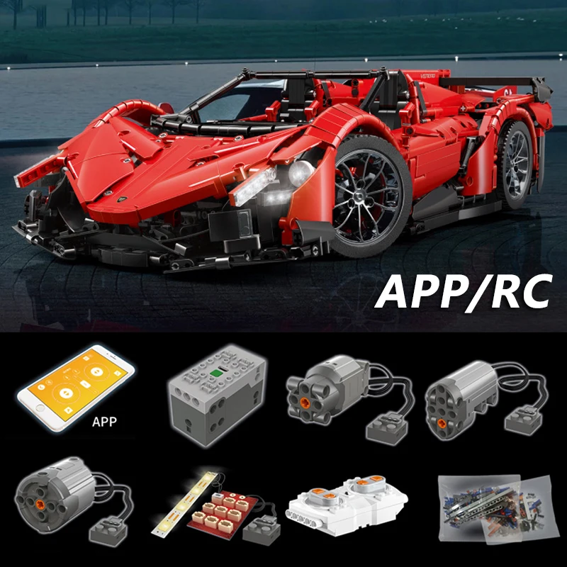 Автомобиль с дистанционным управлением Veneno Roadster 20091, модельный комплект, MOC-10559, строительные блоки, кирпичи, игрушки для детей, подарок, Technic RC автомобиль