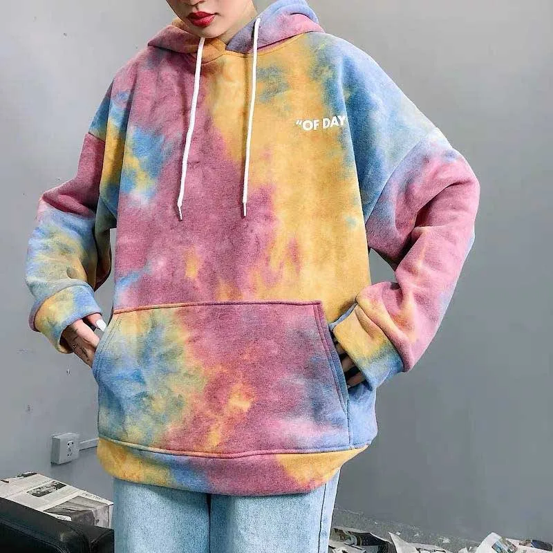 

NiceMix Print Colorful Autumn Hoodies Women Long Sleeve Spring Pullovers Female Fashion Ladies Sweatshirts Pockets 2019