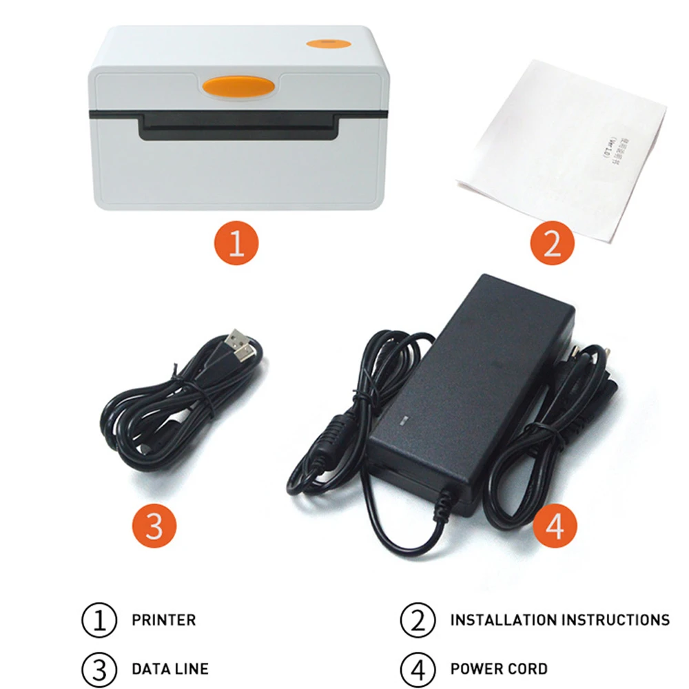 4 Inch Thermal Shipping Label Printer Sticker Barcode QR Code Printing  Machine Bluetooth High Speed 160mm/s Paper Width 40-108mm