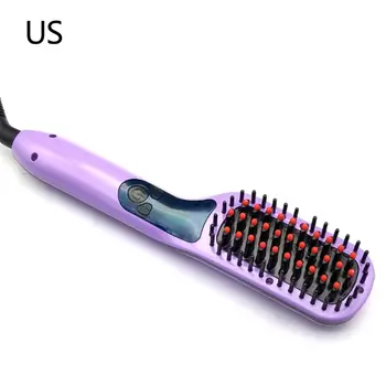 

New Ceramic Electric Hair Straightening Brush LCD Comb Irons Salon Home Barber Styling Tools