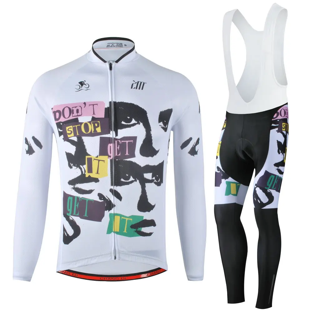 Jerseys Bib trousers ZM Don's Stop получить It Team Велоспорт Джерси велосипед с длинным рукавом горный MTB Джерси Одежда Рубашки штаны с лямками Skinsuit - Цвет: Jerseys Bib trousers