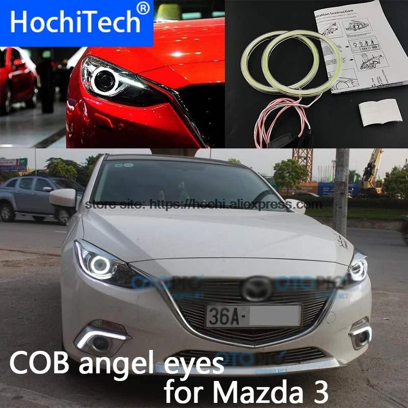 Высокое качество COB Led Light Белый Halo Cob Led angel eyes Кольцо ошибок для mazda 3 2010 2011 2012 2013