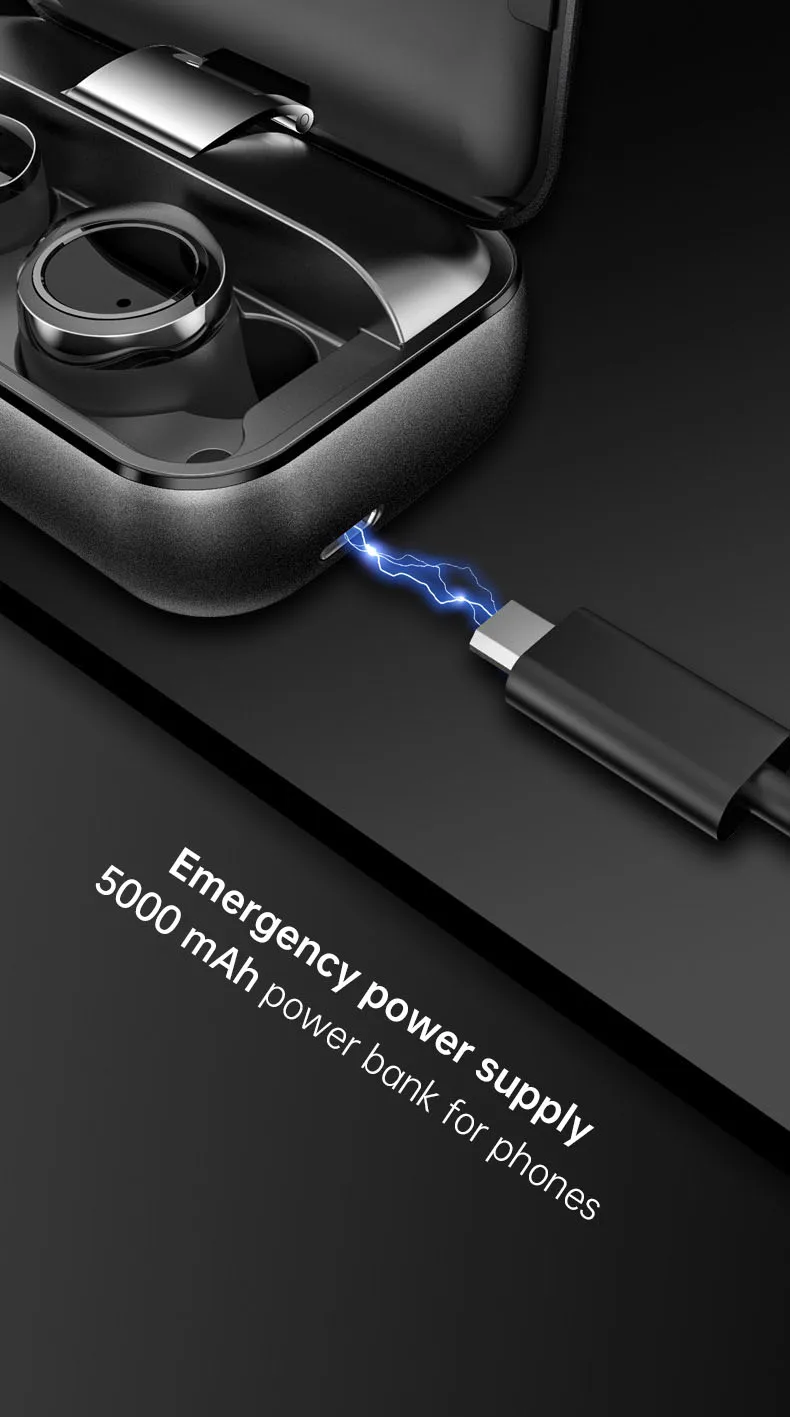 Новые Bluetooth наушники, 7 часов музыки, Bluetooth 5,0 TWS ture, беспроводные наушники, 5000 мАч, внешний аккумулятор, IPX7, водонепроницаемые наушники X13