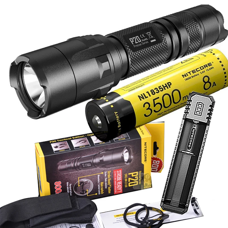 Фонарик NITECORE P20 CREE XM L2 (U2) светодиодный макс. лм с аккумулятором NL1835HP и зарядным