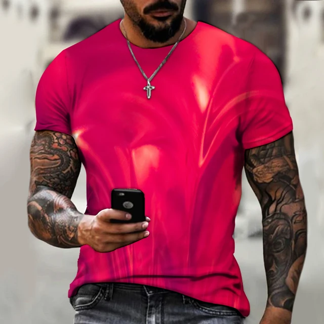 2022 Summer New Fashion Trend Street Men's Clothing, 3d Printing Abstract Art, Street Hip-hop Style Loose Casual Short Sleeves CTZ2334