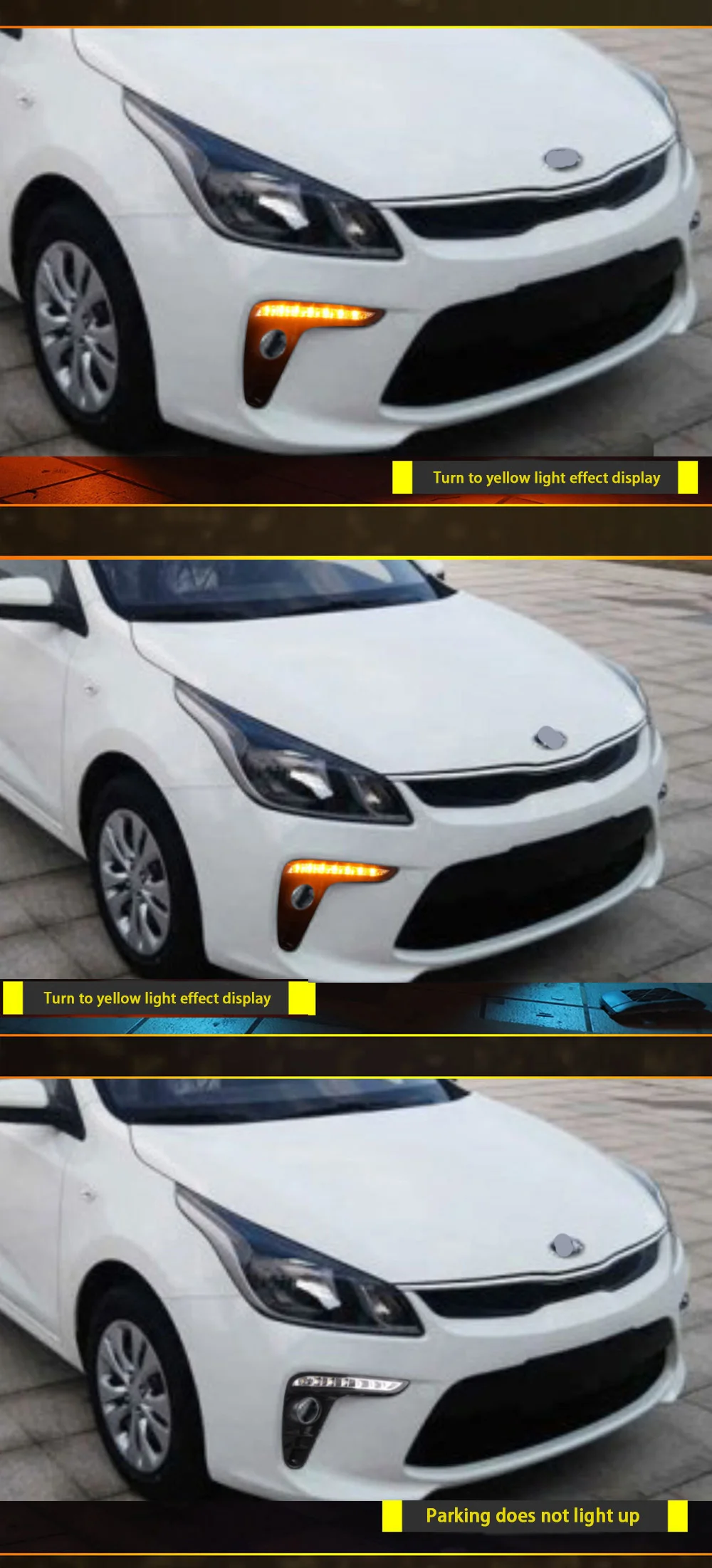1 комплект для Kia Rio K2 Желтый поворотный сигнал стиль реле Водонепроницаемый ABS автомобиль DRL 12 В светодиодный светильник дневного света Дневной светильник