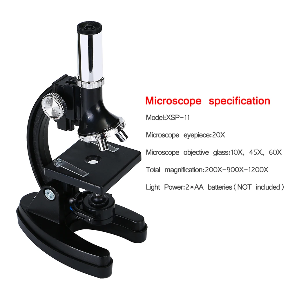 2 in 1 200X-1200X Microscope and Telescope Set for Children Science Set with All Accessories Gift for Kids Educational Kit