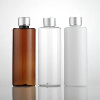 

250 ml brown/Clear Plastic Bottles With The Silver Aluminum Cover 250 cc Bright Skin Water, Wash Container Refillable Container