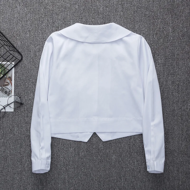 Японская школьная форма с длинным рукавом, милая белая рубашка для девочек, Вышитое школьное платье Jk, костюм моряка, высокое качество