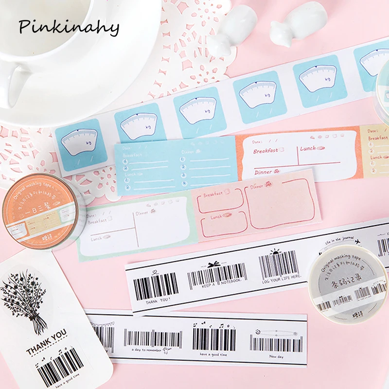

Cute Memo Series Writable Bullet Journal Washi Tape Decorative Adhesive Tape DIY Scrapbooking Sticker Label Japanese Stationery