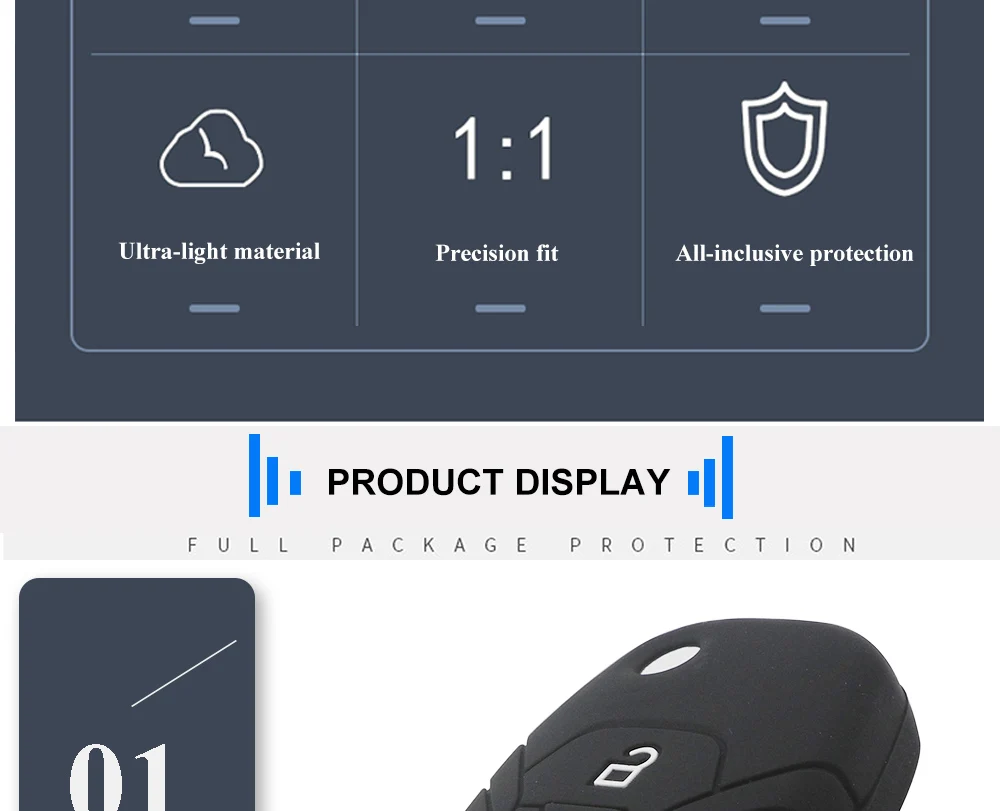 Keyforkess 50pcs custodia protettiva in Silicone per auto chiave per FORD KA Fusion Fiesta Escort Mondeo Galaxy s-max Ranger 3BTN Flip Key 7 Keyforkess 50pcs custodia protettiva in Silicone per auto chiave per FORD KA Fusion Fiesta Escort Mondeo Galaxy s-max Ranger 3BTN Flip Key - H53ccba2618294f7c8ad213bdac79d43eC