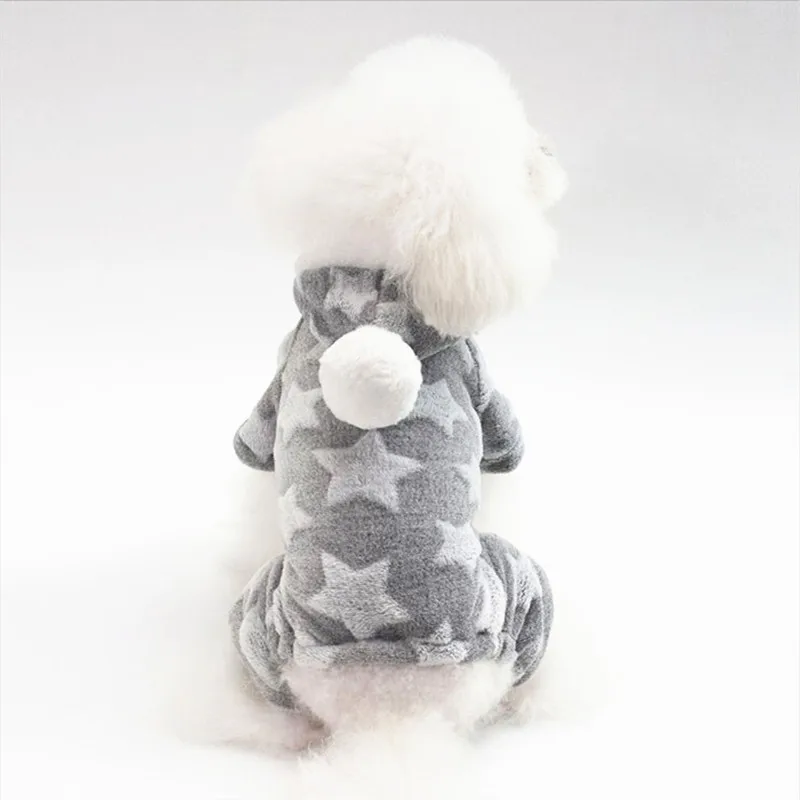 grey Одежда для домашних животных, новое зимнее теплое пальто тренировочный костюм для собак, толстовка с капюшоном, утолщенная, с хлопковой подкладкой, одежда для домашних животных, плюшевые собаки, костюм кошки, зимний комбинезон - Цвет: grey
