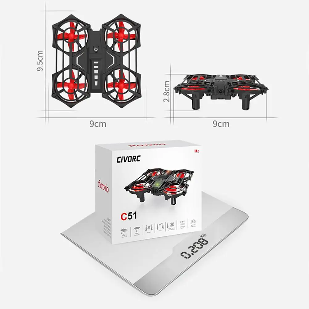 HobbyLane C51 индукционный мини-Дрон датчик жестов поворотный летательный аппарат пульт дистанционного управления Игрушечная модель подарок
