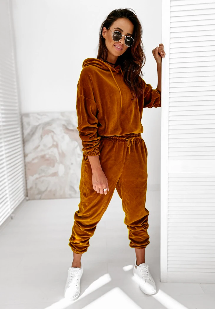 Two Piece Set Women Tracksuit Velour Women Velvet Set Woman Tracksuit Sets  Winter Top & Pants Velvet Suit Conjuntos De Mujer