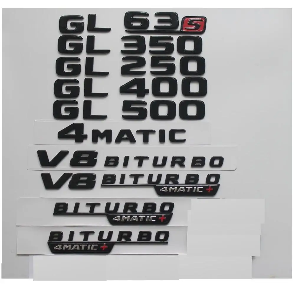 Nero Lucido Per Mercedes Benz X166 Gl53 Gl63 Amg Gl250 Gl280 Gl300 Gl350 Gl400 Gl450 Gl500 Gl550 Tronco 4Matic Emblemi Distintivi E Simboli