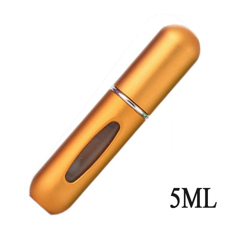5 мл/8 мл портативные мини многоразовые флаконы для духов с распылителем алюминиевая бутылка с пульверизатором для путешествий контейнер флакон для духов - Цвет: Gold 5ML