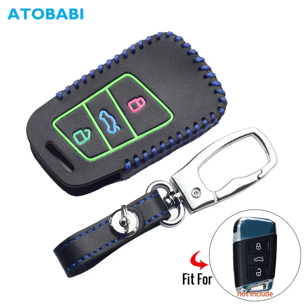 Светящийся кожаный чехол для ключей для Volkswagen VW Passat B8 T-Rock Amarok Polo Arteon Scirocco Touareg дистанционный чехол для ключа