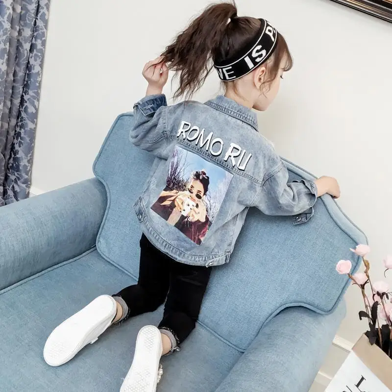 ガールズデニムジャケット 4 14歳 韓国ファッション 新作コレクション 秋 Aliexpress ママ キッズ