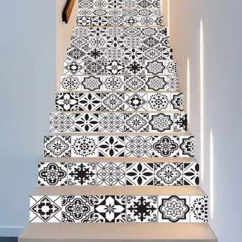 

13PCS Simulation Tile Sticker 3D Brick Staircase Sticker Kitchen Decal Removable DIY Decoration Wallpaper Decor Stairs Posters