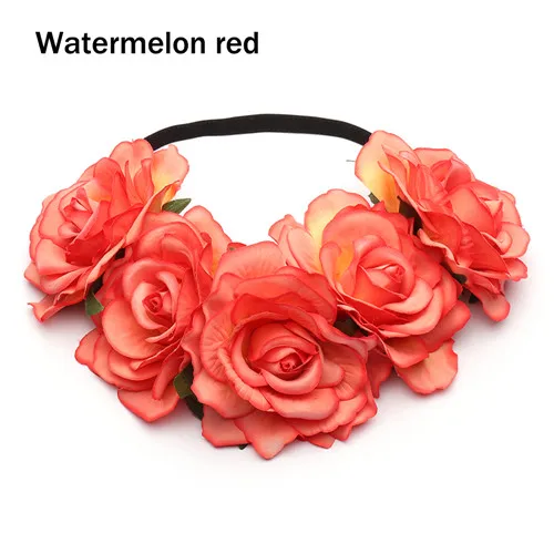 New Wedding Flower Crown Head Band Women Wedding Floral Head Wreath Bridesmaid Bridal Headpiece Female Flower Headband Dropship vintage hair clips Hair Accessories