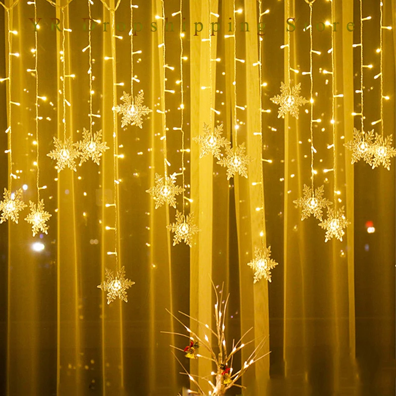 

Room Decor Hristmas Led String Light Icicle/star/Snowflake Curtain Lamp Garland Fairy Lights Party LED Light Outdoor Waterproof